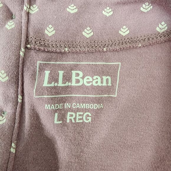 L.L.Bean Women Tee Large Reg Button Back Printed 100% Cotton Short Sleeve 505519 - Picture 7 of 11